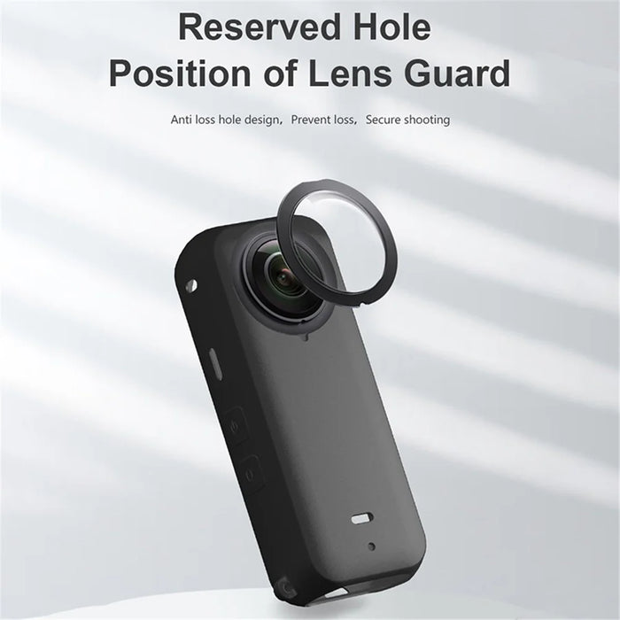 For Insta360 X3 Protective Cover, Panoramic Camera Scratch Resistant Soft Silicone Case - Black - 3