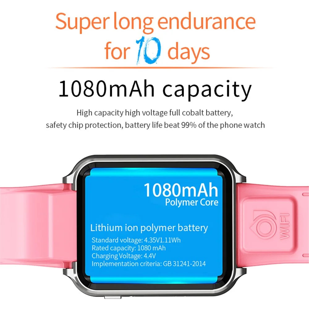 H1PRO 1.83" Large Screen Smart Phone Watch 4G Dual Camera Kids Watch 2+16G - Black  /  Grey - 3