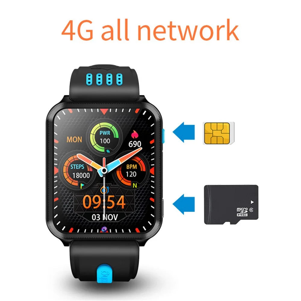 H1PRO 1.83" Large Screen Smart Phone Watch 4G Dual Camera Kids Watch 2+16G - Black  /  Grey - 4