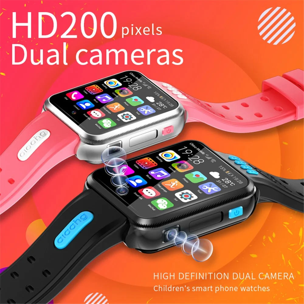 H1PRO 1.83" Large Screen Smart Phone Watch 4G Dual Camera Kids Watch 2+16G - Black  /  Grey - 6