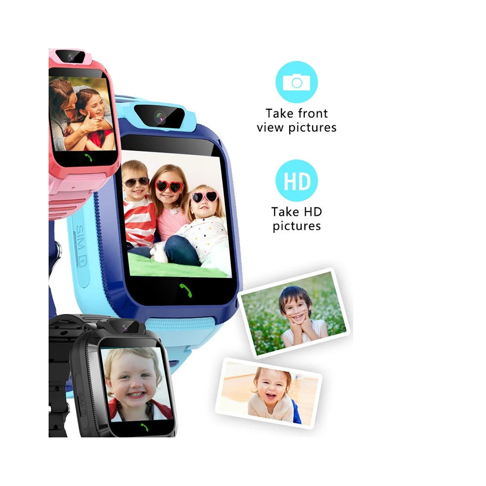 DH11 4G Kids Smart Watch with HD Video Call SOS Alert LBS + WiFi Tracker 1.44 Inch Touchscreen Phone Watch for Boys Girls - Blue - 3