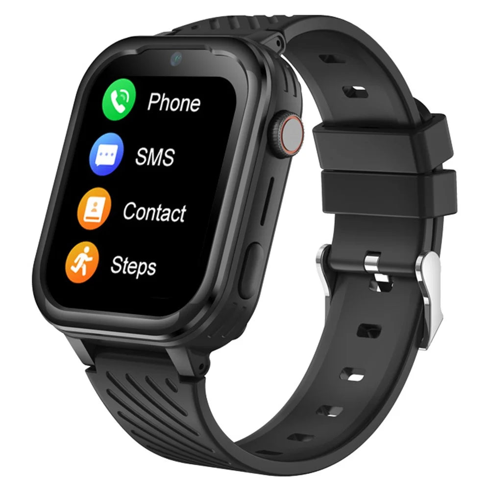 D39 Children GPS Tracker Watch Video Call 1.83-Inch Screen Android 8.1 Kids Phone Smart Watch - Black - 1