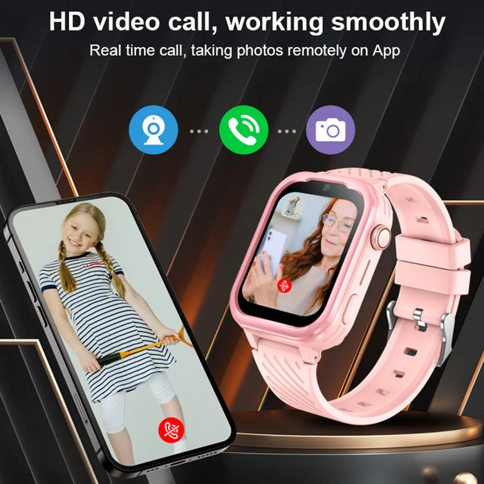 D39 Children GPS Tracker Watch Video Call 1.83-Inch Screen Android 8.1 Kids Phone Smart Watch - Black - 7