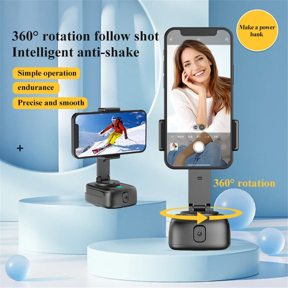 Q11 Auto Face Tracking 360-Degree Rotation Camera Phone Clip Mount Camera Portable Charger - 2