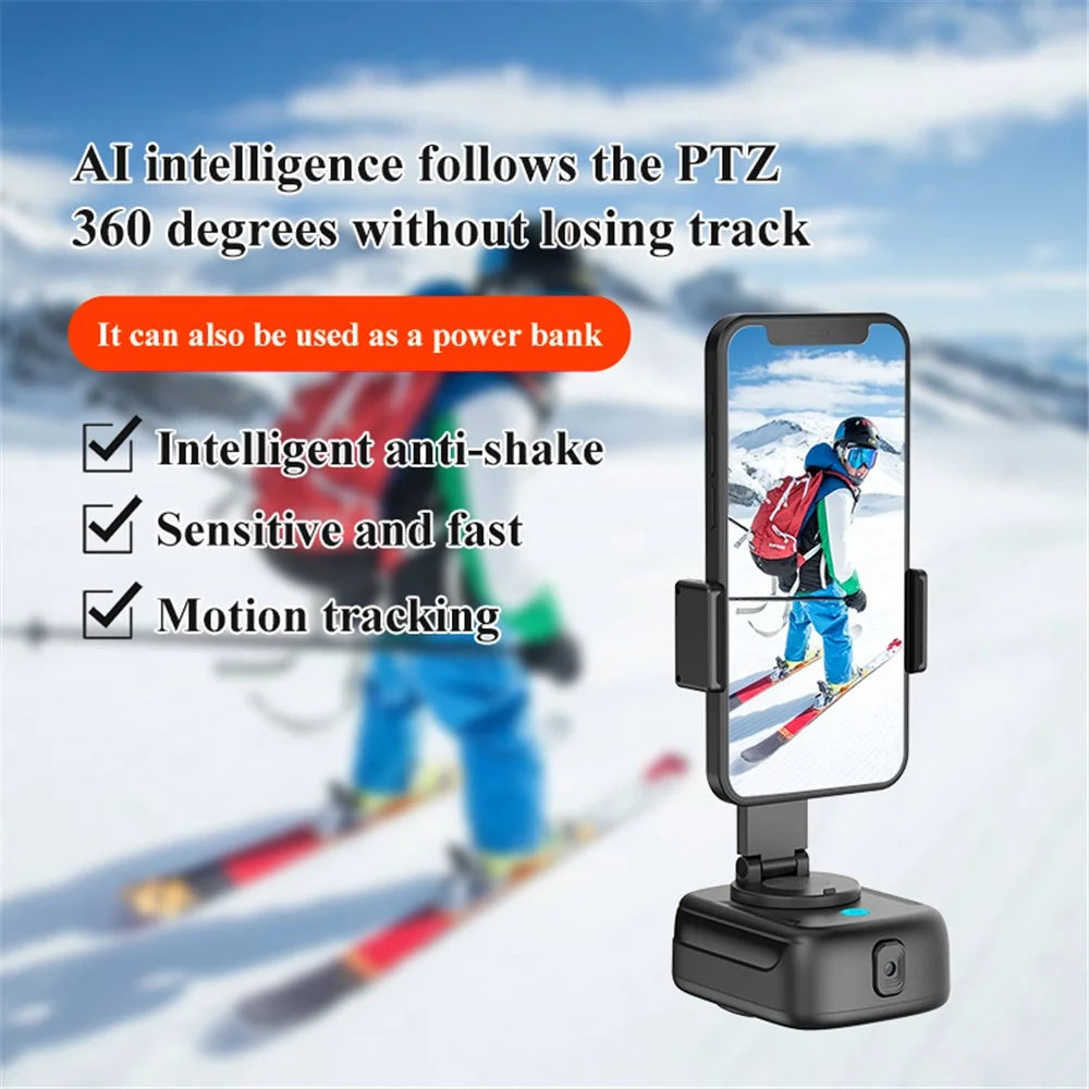 Q11 Auto Face Tracking 360-Degree Rotation Camera Phone Clip Mount Camera Portable Charger - 3