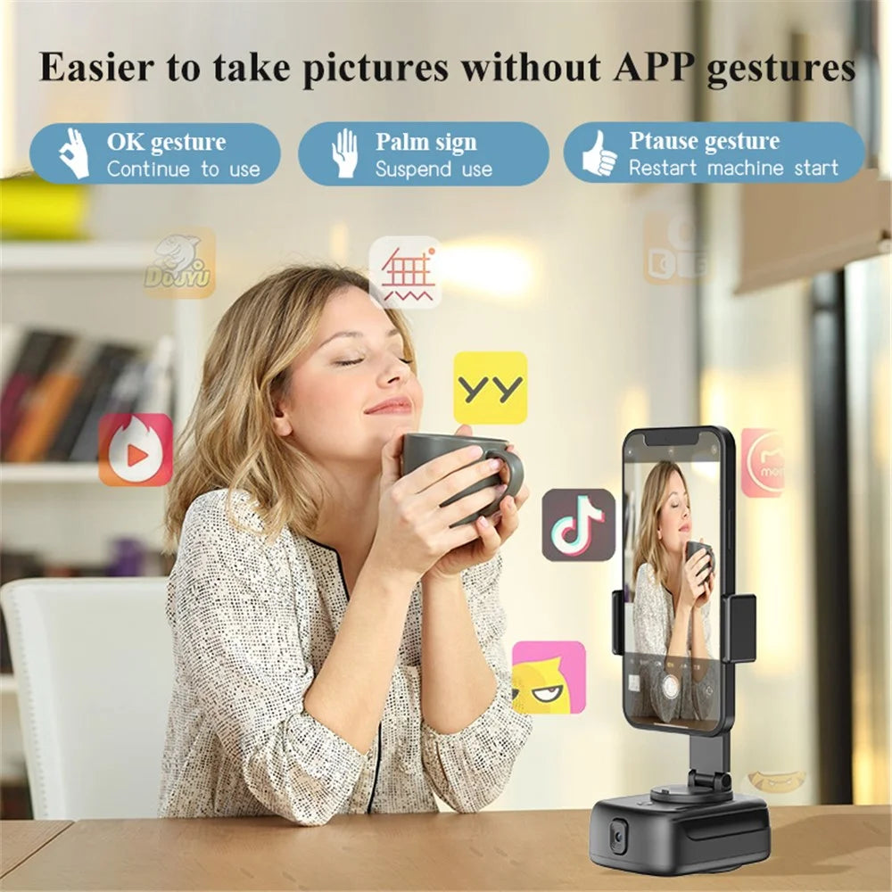 Q11 Auto Face Tracking 360-Degree Rotation Camera Phone Clip Mount Camera Portable Charger - 6