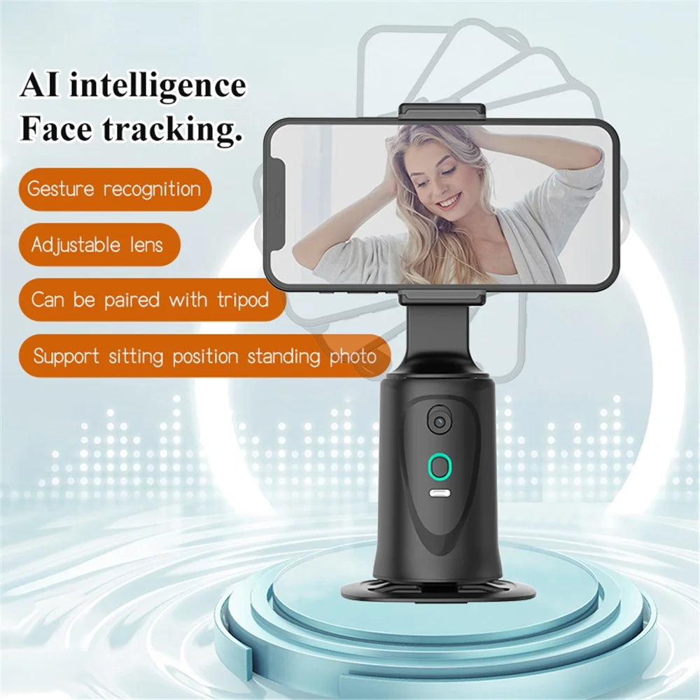 Q9 360 Degrees Rotation Smart AI Follow Gimbal Face Tracking Phone Camera Holder Photography Stand - 3