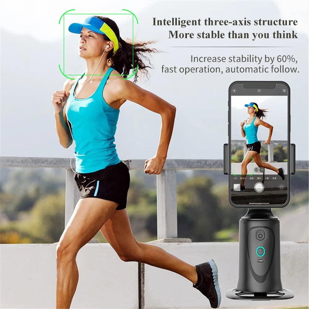 Q9 360 Degrees Rotation Smart AI Follow Gimbal Face Tracking Phone Camera Holder Photography Stand - 4