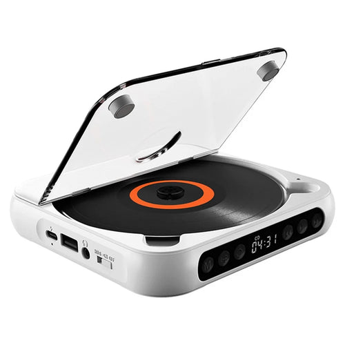 KC-918 CD Player with LCD Screen Portable Bluetooth-compatible Speaker Audio Repeater for Home Car - White - 1