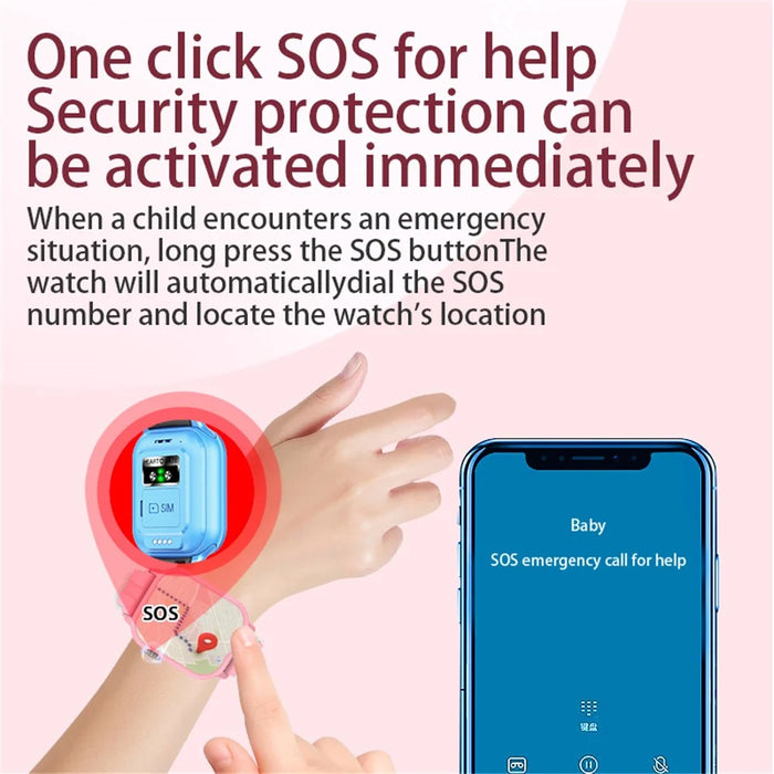 T9 1.89-Inch Display Smart Watch SOS 4G SIM Card 2GB+32GB Children Watch - Black - 6