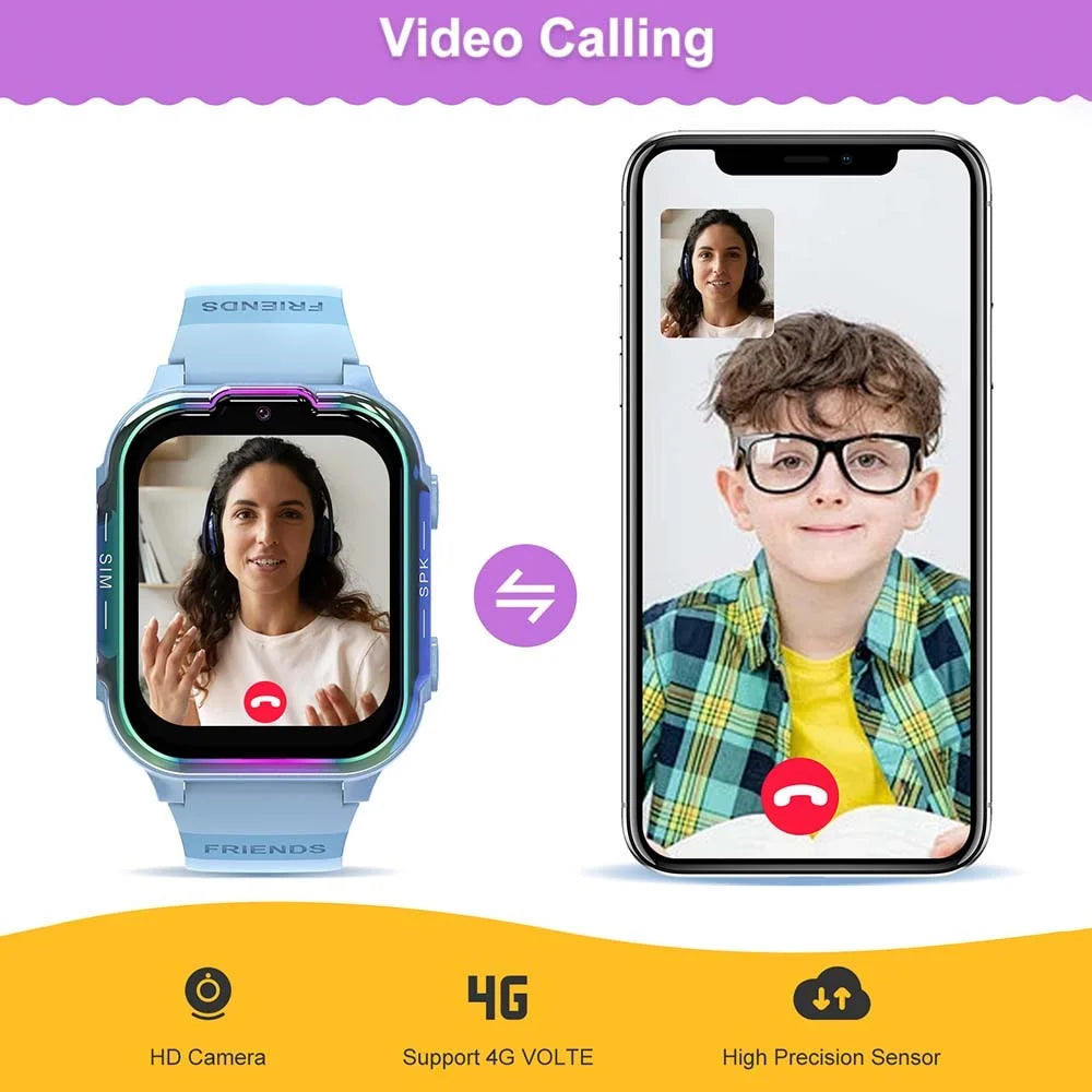 DH20 1.83-inch 4G Kids Smart Watch Camera Student 4G Video Call Smart Bracelet - Purple - 7