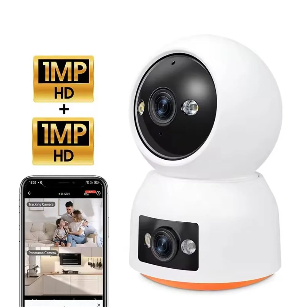 P211A Two-Way Audio Binocular WiFi Surveillance Camera 1MP HD Dual Lens Network Cam - 3