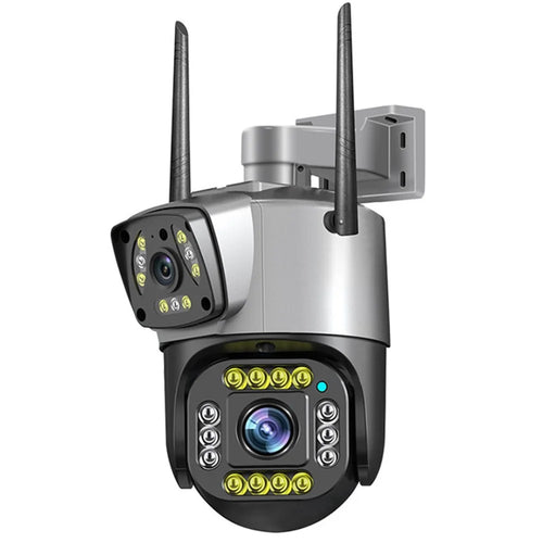 V380 WiFi 6MP Dual Lens Camera Motion Detection Alarm Waterproof Home Outdoor Security Camera - UK Plug - 1