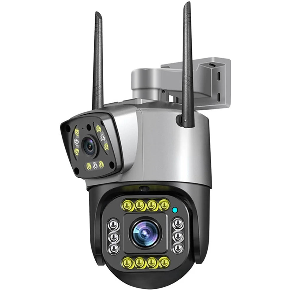 V380 WiFi 6MP Dual Lens Camera Motion Detection Alarm Waterproof Home Outdoor Security Camera - UK Plug - 1