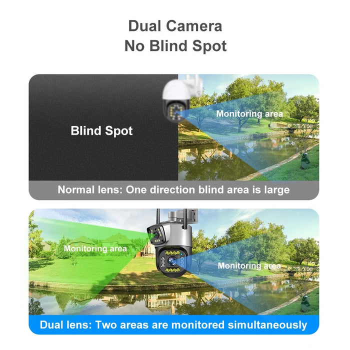 V380 WiFi 6MP Dual Lens Camera Motion Detection Alarm Waterproof Home Outdoor Security Camera - UK Plug - 3