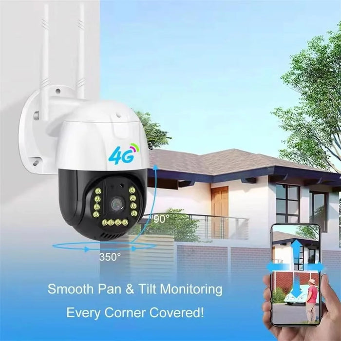 V380-P12-4G 3.0MP Camera Night Vision 4G APP Remote Monitoring Outdoor Home Security IP Camera, No Memory Card - US Plug - 2