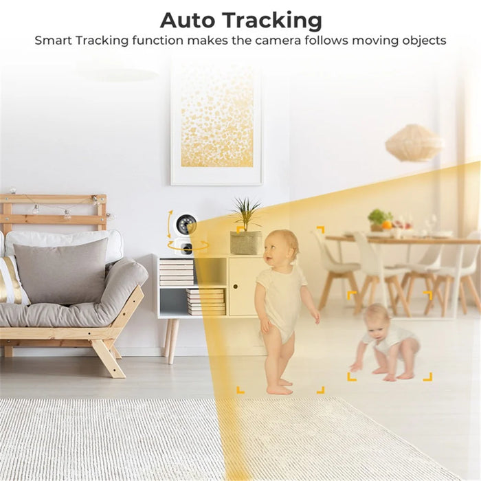 4MP Dual Lens Baby Monitor Ball Camera 4X Digital Zoom Two-Way Audio Night Vision Camera - US Plug - 7