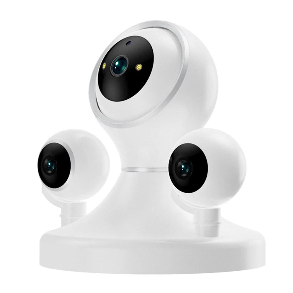 HD WiFi Camera Motion Detection Night Vision 3-Lens Home Security Camera, No Memory Card - EU Plug - 1