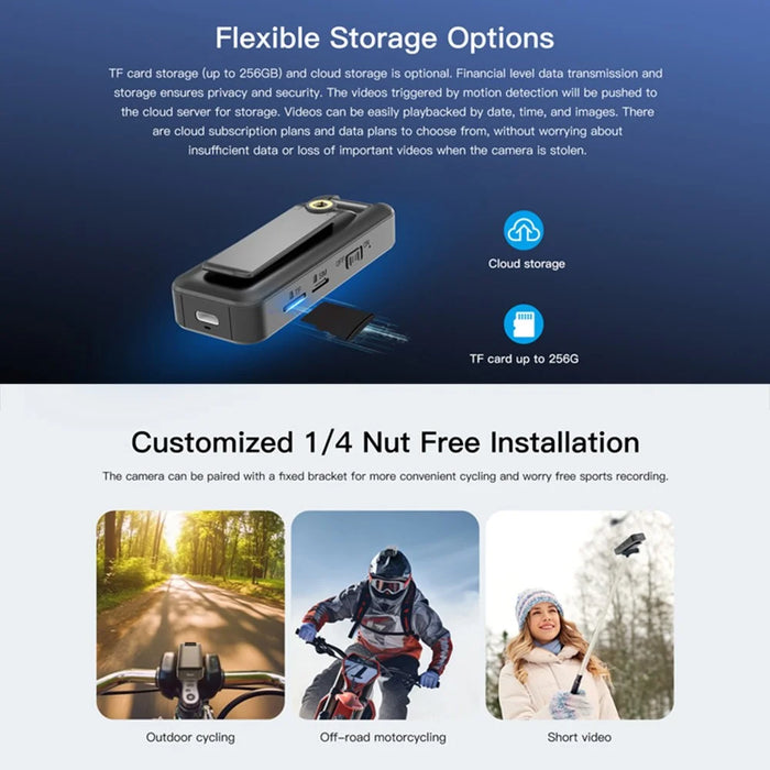 180 Degree Flip Lens Human Detection Night Vision 4G Mini Pocket Camera (APP: OKAM), No Memory Card - 7