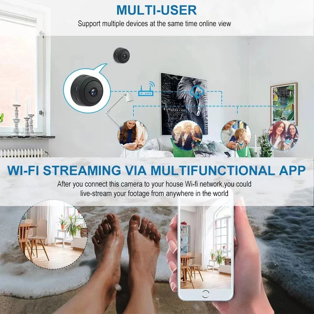 A9 WiFi Remote Monitor Camera 1080P HD Magnetic Network Camera (English Version), without Night Vision - 3