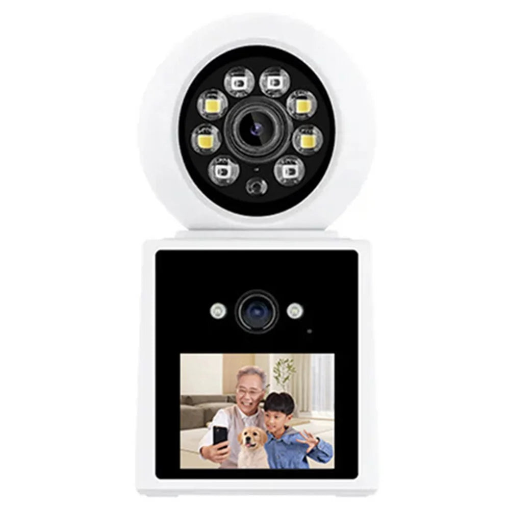 Video Chat Camera Home Security Dual Lens Phone App Monitoring Indoor HD Camera (No Memory Card) - US Plug - 1
