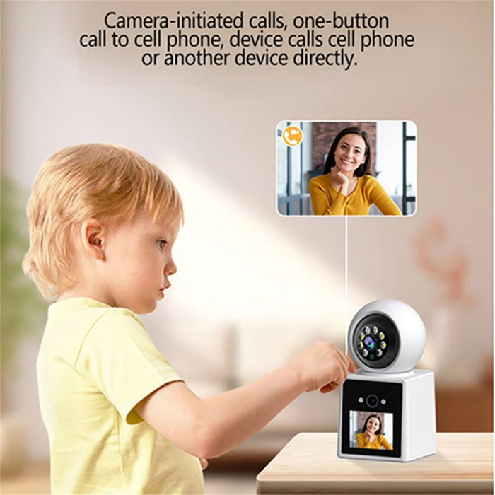 Video Chat Camera Home Security Dual Lens Phone App Monitoring Indoor HD Camera (No Memory Card) - US Plug - 2