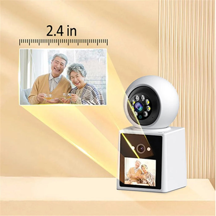 Video Chat Camera Home Security Dual Lens Phone App Monitoring Indoor HD Camera (No Memory Card) - US Plug - 3