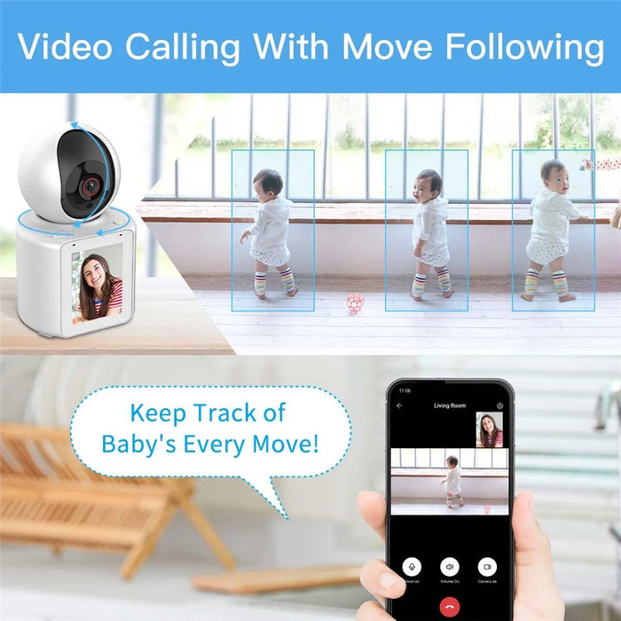 3MP Home Security Camera HD Pan Tilt Pet Baby Monitor Night Vision Two-Way Audio Function (Without Memory Card) - US Plug - 6