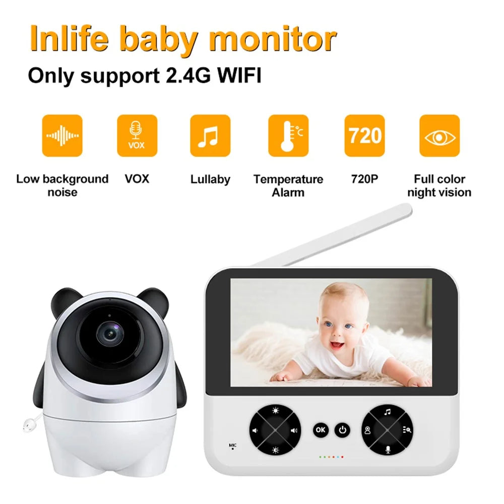 C5X 4.3-inch IPS Screen Baby Monitor 2 Way Voice 355-Degree Rotation Baby Security HD Video Camera - US Plug - 2