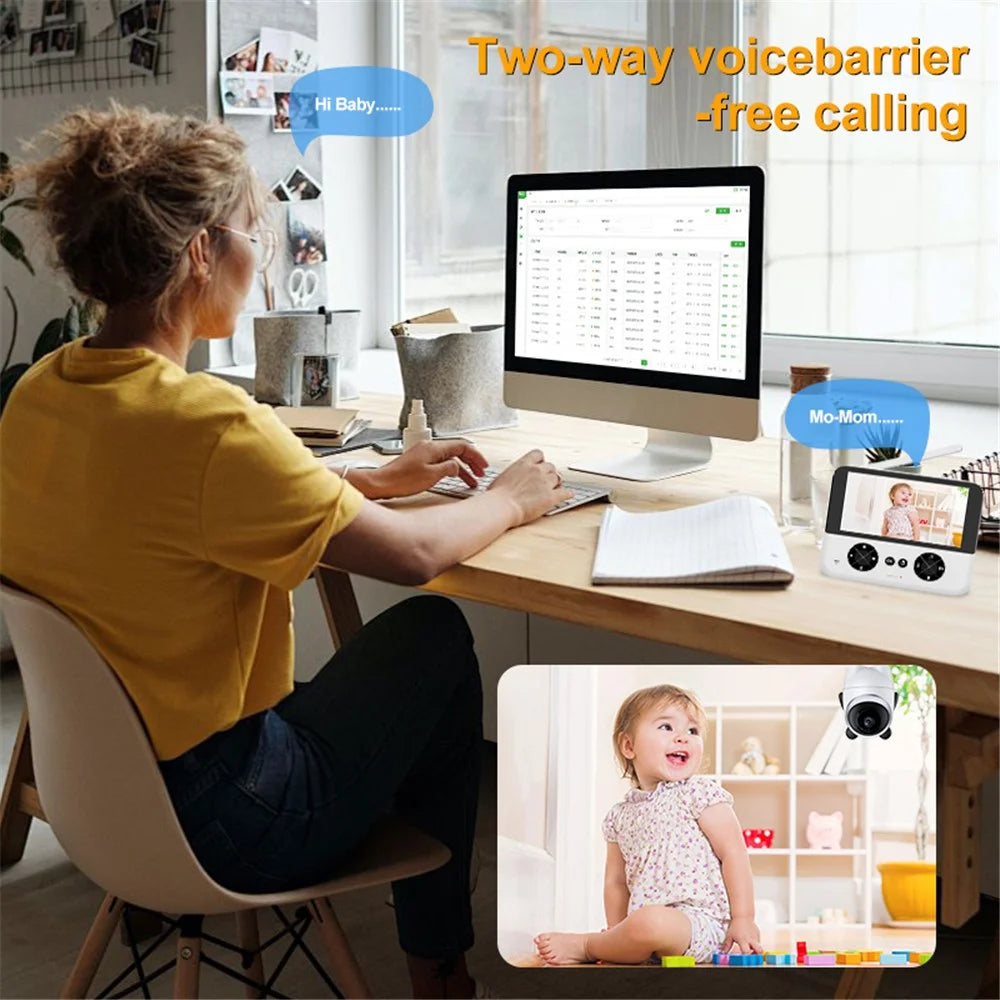 C5X 4.3-inch IPS Screen Baby Monitor 2 Way Voice 355-Degree Rotation Baby Security HD Video Camera - US Plug - 3