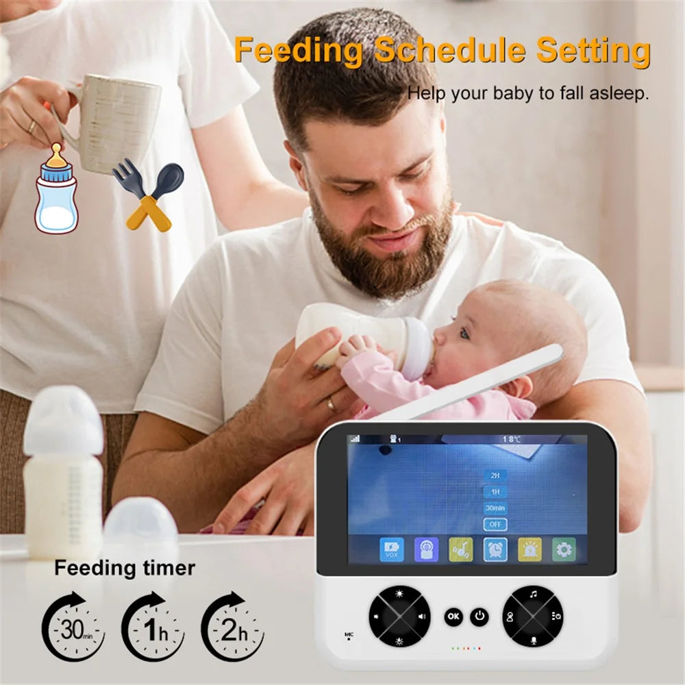 C5X 4.3-inch IPS Screen Baby Monitor 2 Way Voice 355-Degree Rotation Baby Security HD Video Camera - US Plug - 4