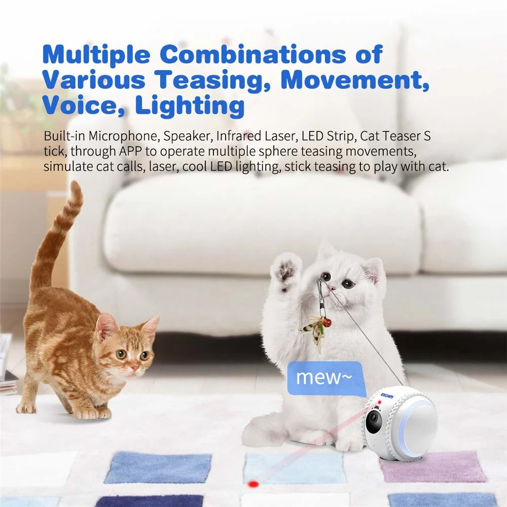 ESCAM QF011 2MP Smart Pet Robot Camera Night Version Tumbler Design Cat Dog Tracking Camera - US Plug - 6