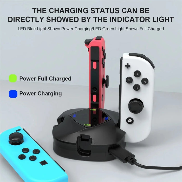 TOPWOLF HS-SW139 For Nintendo Switch / Switch OLED Joy-Con Controllers 4-in-1 Charging Dock Station - 7