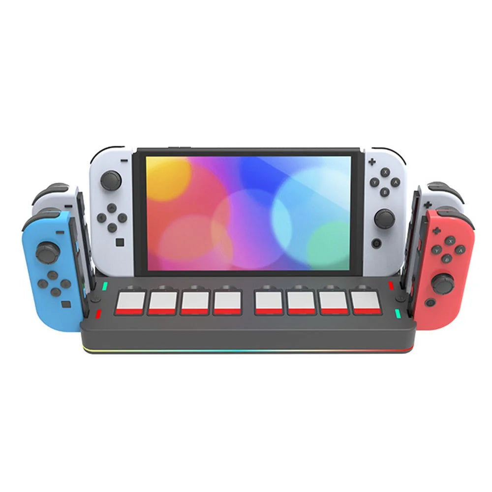 TOPWOLF HS-SW265 For Nintendo Switch / Switch OLED Game Console Charging Base TV Video Converter Game Card Holder - 6