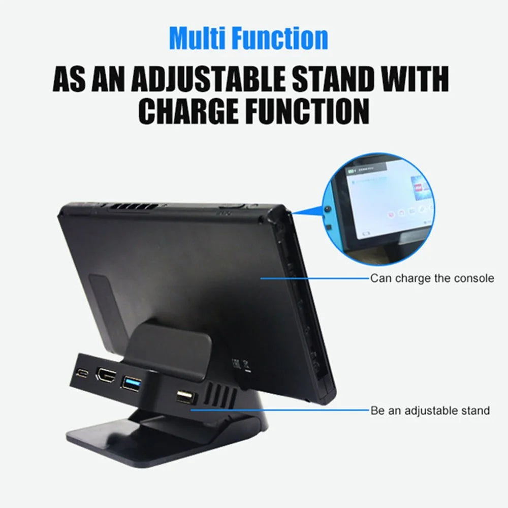 TOPWOLF For Nintendo Switch / Switch OLED Game Console Charging Base TV Screen Projection Video Converter - 5