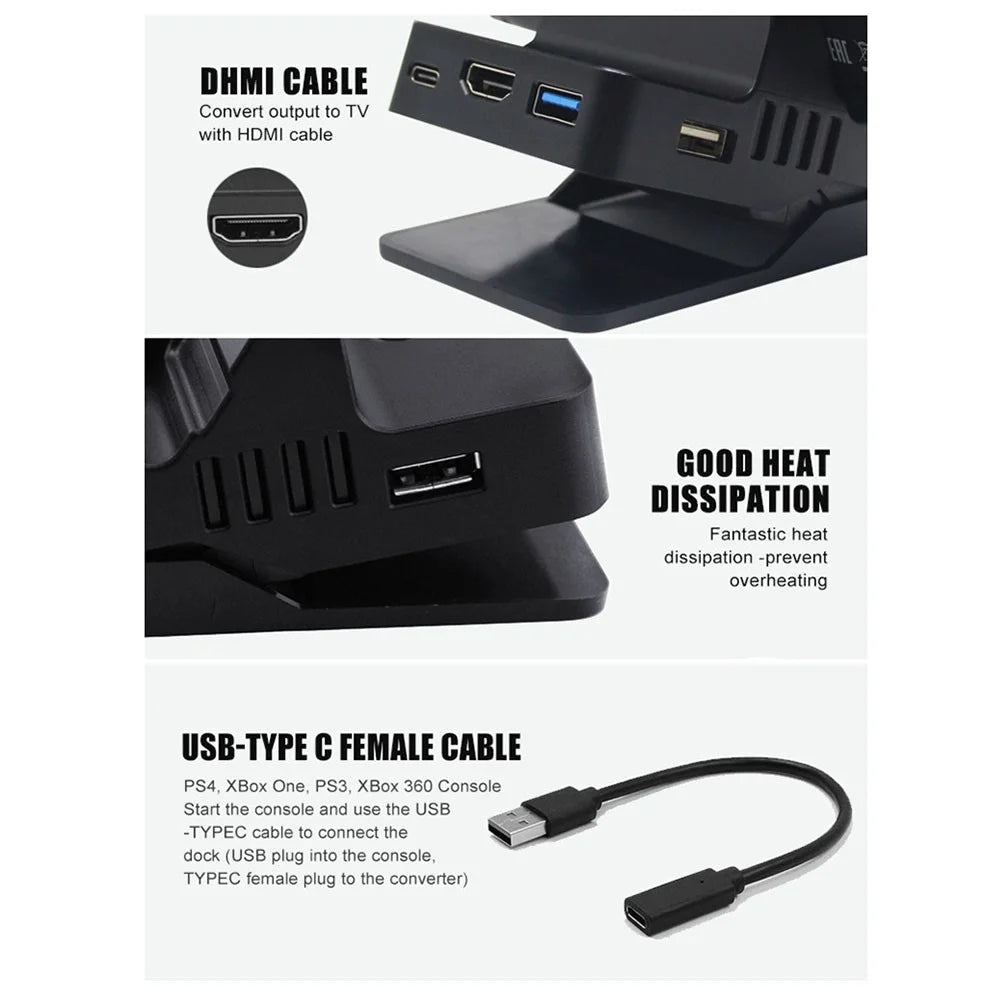 TOPWOLF For Nintendo Switch / Switch OLED Game Console Charging Base TV Screen Projection Video Converter - 7