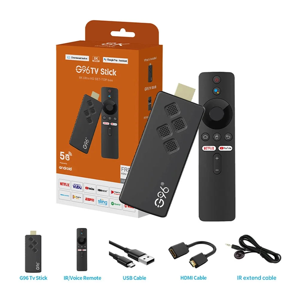 G96 ATV 8K Voice Remote Control TV Stick Android14 2.4G / 5G Dual-Band WiFi BT5 Media Player, 2GB+16GB - 7