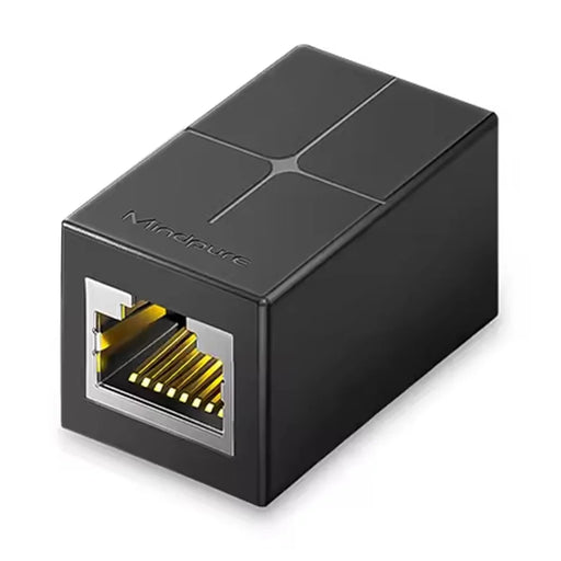 MINDPURE AD043 RJ45 Connector Cat6 Ethernet Cable Adapter Gigabit Network Extender - Black - 1