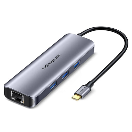 MINDPURE HU010 8-in-1 USB-C Hub Aluminum Alloy Laptop Docking Station, USB3.0x3+HD+PD+SD+TF+RJ45 - 1