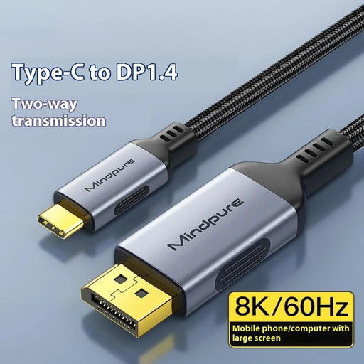 MINDPURE USB Type-C to DisplayPort DP 1.4 Cable 8K 60Hz Converter Wire Support Dynamic HDR - 2