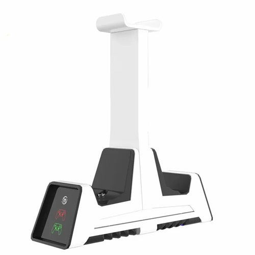 JYS-P5113 Dual USB Charging Station Dock with Headphone Hanger Holder for Sony Playstation 5 Controller - 1