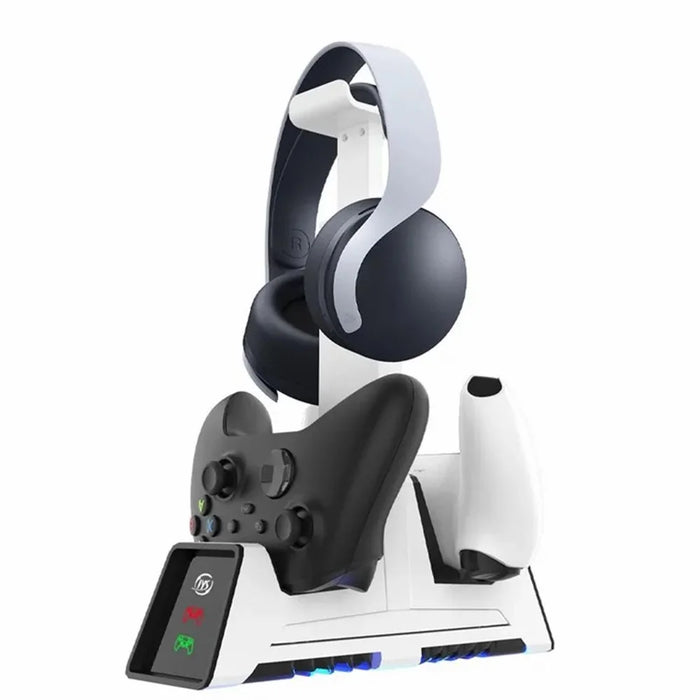 JYS-P5113 Dual USB Charging Station Dock with Headphone Hanger Holder for Sony Playstation 5 Controller - 2
