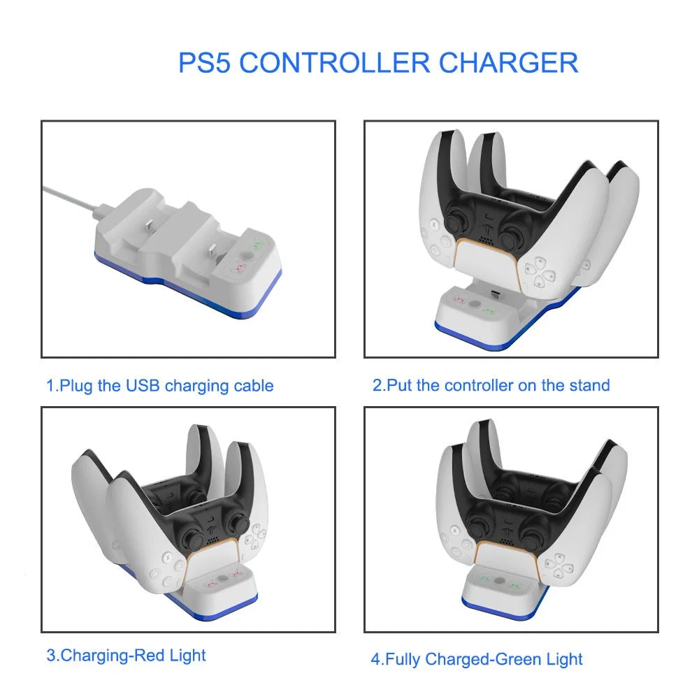 JYS-P5116 Dual USB Type-C Charging Dock with LED Indicator for Sony Playstation 5 Controller - 4