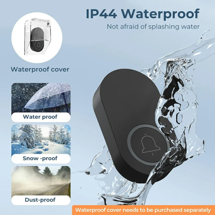 ML008-B-22UK 60 Melodies Wireless Self-Powered Doorbell Ring UK Plug / Black, 2 Transmitter + 2 Receiver - 7