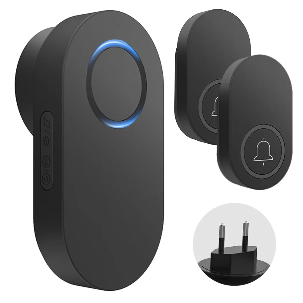 ML008-B-21EU 60 Melodies Wireless Self-Powered Doorbell Ring EU Plug / Black, 2 Transmitter + 1 Receiver - 1