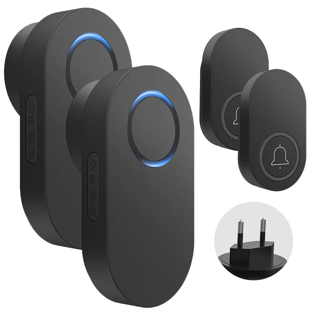 ML008-B-22EU 60 Melodies Wireless Self-Powered Doorbell Ring EU Plug / Black, 2 Transmitter + 2 Receiver - 1