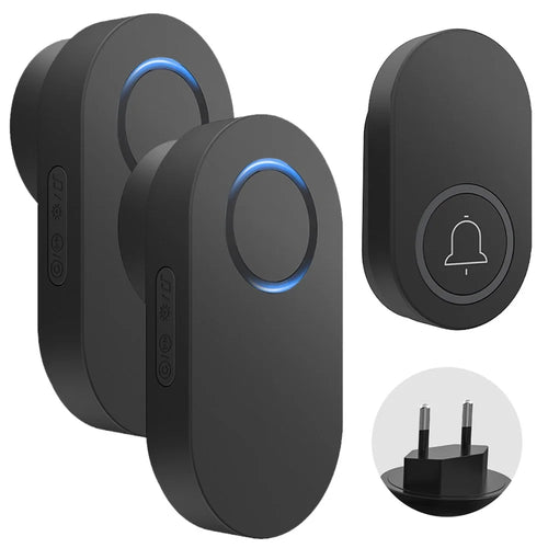 ML008-B-12EU 60 Melodies Wireless Self-Powered Doorbell Ring EU Plug  /  Black, 1 Transmitter + 2 Receiver - 1
