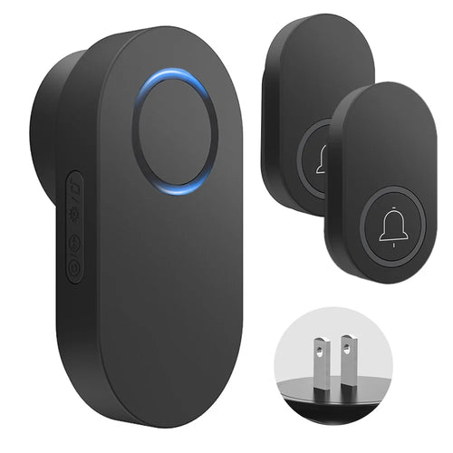 ML008-B-21US 60 Melodies Wireless Self-Powered Doorbell Ring US Plug / Black, 2 Transmitter + 1 Receiver - 1
