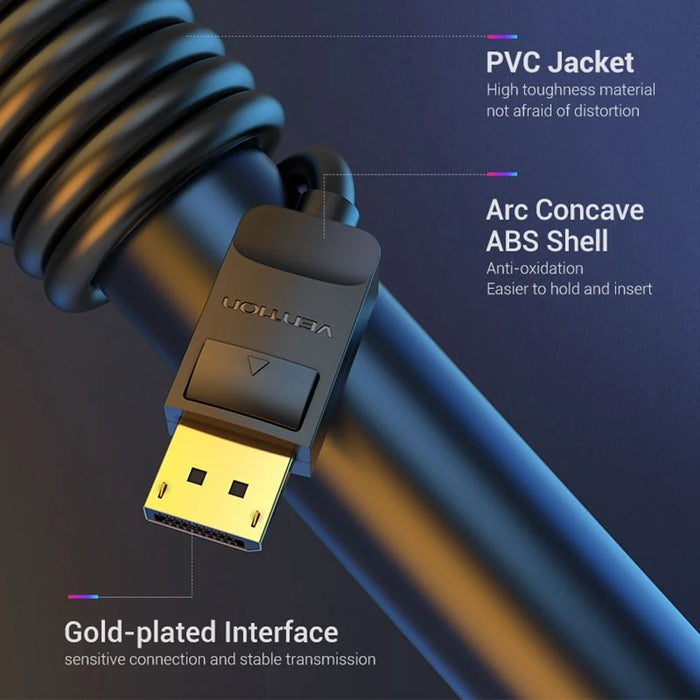 VENTION HACBI 3m 4K / 60Hz DisplayPort Cable Gold-Plated DP to DP Male to Male Wire - 7