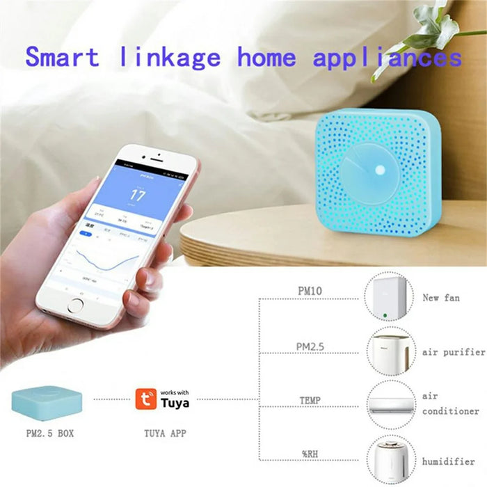 Tuya WiFi Smart PM2.5 Air Quality Monitor Box Multi-Function Temperature Humidity Meter - 2